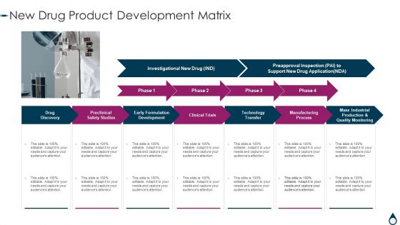 Quality Manufacturing Process For Generic Medicines New Drug Product Development Matrix Sample PDF Quality Manufacturing Process For Generic Medicines New Drug Product Development Matrix Sample PDF