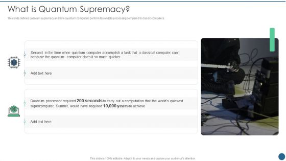 Quantum Key Distribution What Is Quantum Supremacy Icons PDF