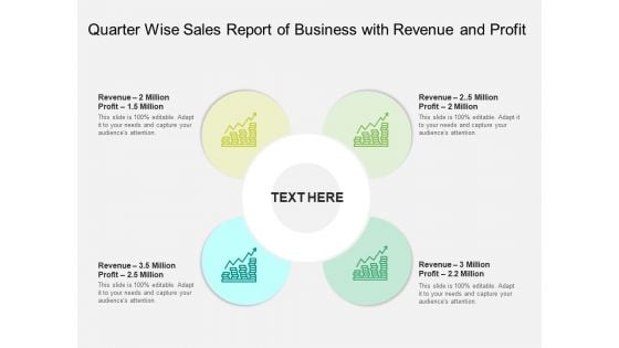 Quarter Wise Sales Report Of Business With Revenue And Profit Ppt PowerPoint Presentation File Guidelines PDF