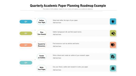 Quarterly Academic Paper Planning Roadmap Example Sample