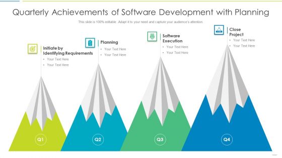 Quarterly Achievements Of Software Development With Planning Sample PDF