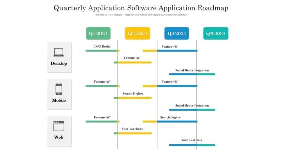 Quarterly Application Software Application Roadmap Clipart