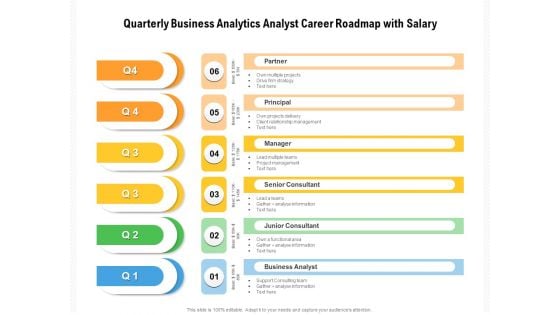 Quarterly Business Analytics Analyst Career Roadmap With Salary Formats