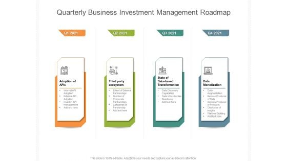 Quarterly Business Investment Management Roadmap Professional