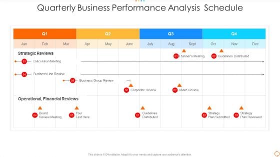 Quarterly Business Performance Analysis Schedule Mockup PDF
