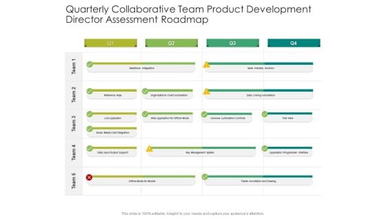 Quarterly Collaborative Team Product Development Director Assessment Roadmap Clipart