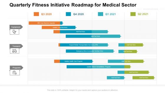 Quarterly Fitness Initiative Roadmap For Medical Sector Introduction