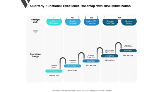 Quarterly Functional Excellence Roadmap With Risk Minimization Slides