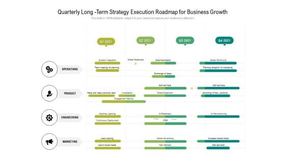 Quarterly Long Term Strategy Execution Roadmap For Business Growth Structure Quarterly Long Term Strategy Execution Roadmap For Business Growth Structure