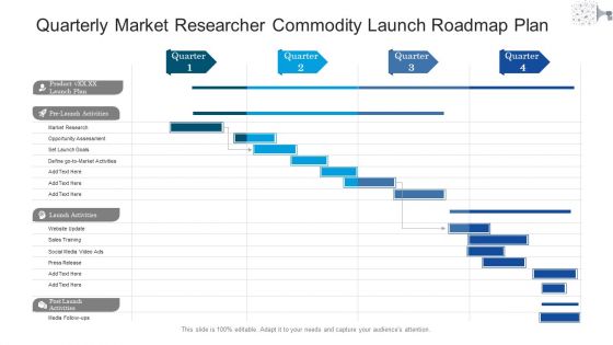 Quarterly Market Researcher Commodity Launch Roadmap Plan Themes