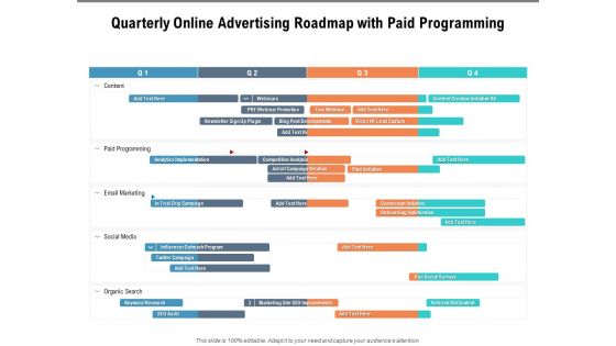 Quarterly Online Advertising Roadmap With Paid Programming Guidelines