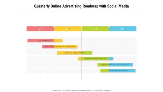 Quarterly Online Advertising Roadmap With Social Media Background Quarterly Online Advertising Roadmap With Social Media Background