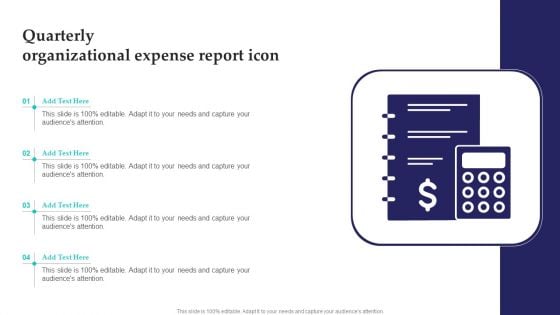 Quarterly Organizational Expense Report Icon Clipart PDF