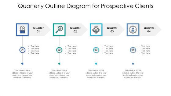 Quarterly Outline Diagram For Prospective Clients Ppt PowerPoint Presentation Show Deck PDF