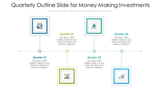 Quarterly Outline Slide For Money Making Investments Ppt PowerPoint Presentation Outline Designs PDF