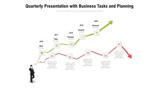 Quarterly Presentation With Business Tasks And Planning Ppt PowerPoint Presentation Portfolio Professional PDF
