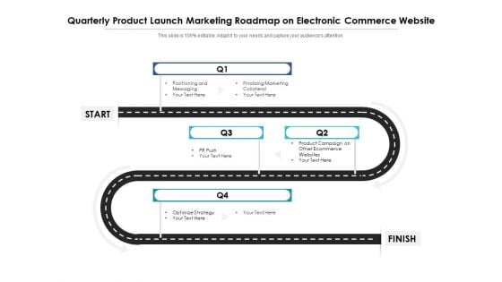 Quarterly Product Launch Marketing Roadmap On Electronic Commerce Website Introduction