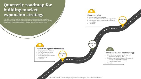 Quarterly Roadmap For Building Market Expansion Strategy Information PDF