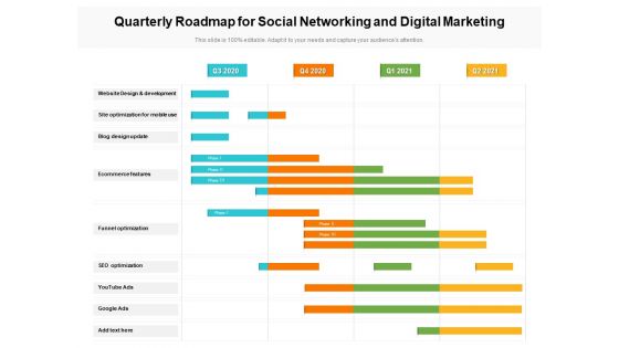 Quarterly Roadmap For Social Networking And Digital Marketing Sample