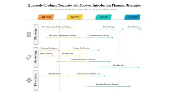 Quarterly Roadmap Template With Product Introduction Planning Strategies Diagrams