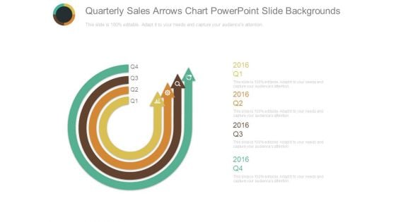 Quarterly Sales Arrows Chart Powerpoint Slide Backgrounds