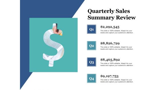 Quarterly Sales Summary Review Ppt PowerPoint Presentation Styles Good