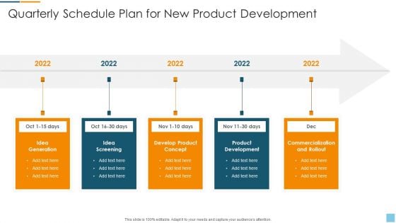 Quarterly Schedule Plan For New Product Development Clipart PDF