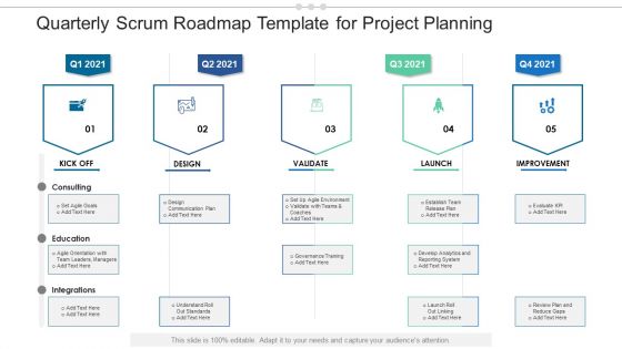 Quarterly Scrum Roadmap Template For Project Planning Infographics Quarterly Scrum Roadmap Template For Project Planning Infographics