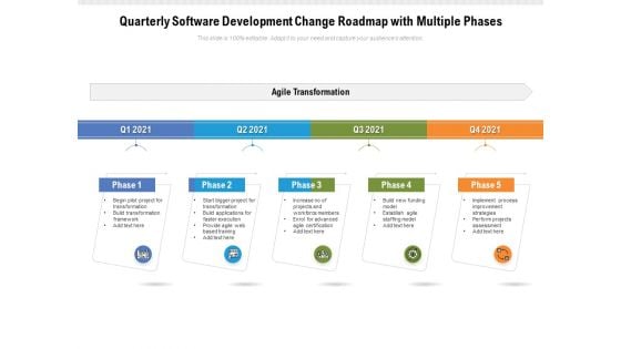 Quarterly Software Development Change Roadmap With Multiple Phases Portrait