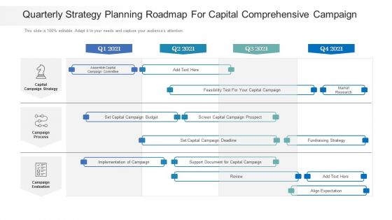 Quarterly Strategy Planning Roadmap For Capital Comprehensive Campaign Introduction Quarterly Strategy Planning Roadmap For Capital Comprehensive Campaign Introduction