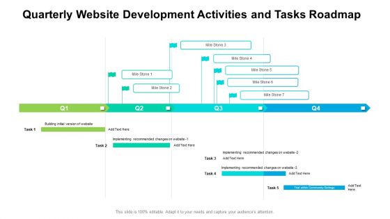 Quarterly Website Development Activities And Tasks Roadmap Download