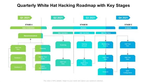 Quarterly White Hat Hacking Roadmap With Key Stages Designs