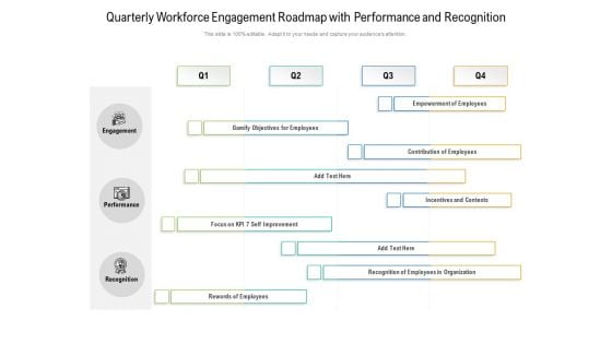 Quarterly Workforce Engagement Roadmap With Performance And Recognition Formats Quarterly Workforce Engagement Roadmap With Performance And Recognition Formats
