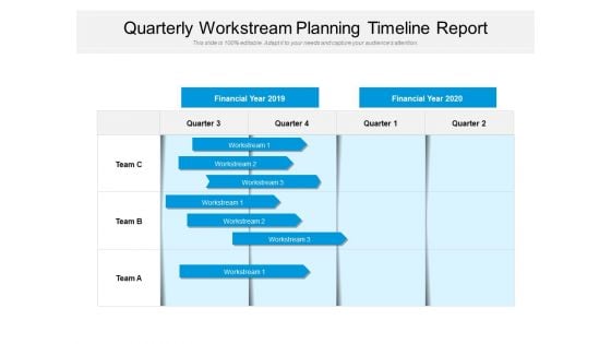 Quarterly Workstream Planning Timeline Report Ppt PowerPoint Presentation Infographic Template Microsoft PDF