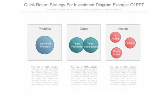 Quick Return Strategy For Investment Diagram Example Of Ppt