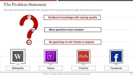 Quora Investor Funding The Problem Statement Template PDF