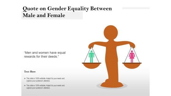 Quote On Gender Equality Between Male And Female Ppt PowerPoint Presentation Inspiration Guide PDF