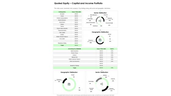 Quoted Equity Capital And Income Portfolio One Pager Documents