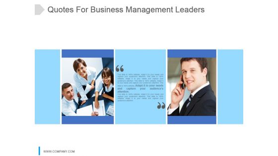 Quotes For Business Management Leaders Ppt Slide Design