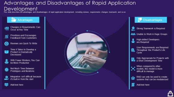 RAD Approach IT Advantages And Disadvantages Of Rapid Application Development Ppt Show Templates PDF