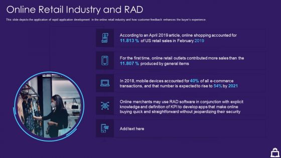 RAD Approach IT Online Retail Industry And RAD Ppt Infographics Templates PDF
