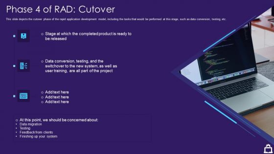 RAD Approach IT Phase 4 Of RAD Cutover Ppt Icon Slide PDF