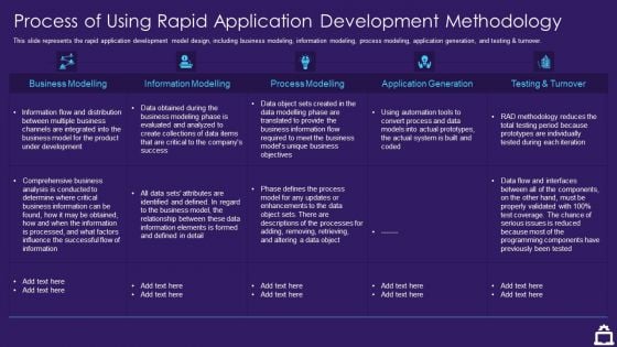 RAD Approach IT Process Of Using Rapid Application Development Methodology Ppt Pictures Influencers PDF RAD Approach IT Process Of Using Rapid Application Development Methodology Ppt Pictures Influencers PDF