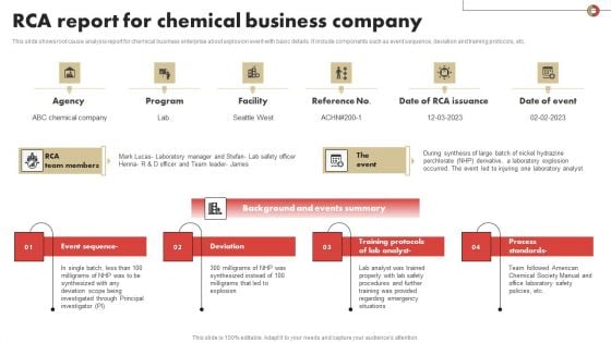 RCA Report For Chemical Business Company Introduction PDF