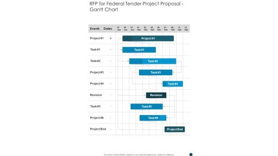 RFP For Federal Tender Project Proposal Gantt Chart One Pager Sample Example Document RFP For Federal Tender Project Proposal Gantt Chart One Pager Sample Example Document