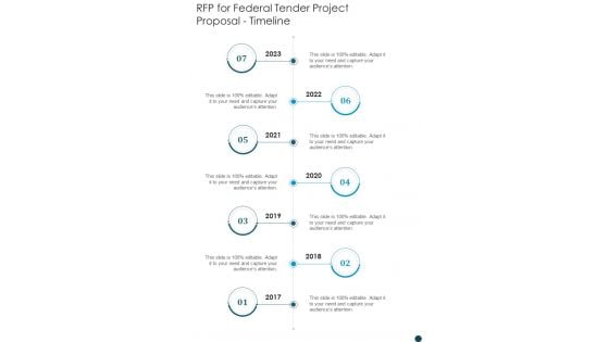 RFP For Federal Tender Project Proposal Timeline One Pager Sample Example Document