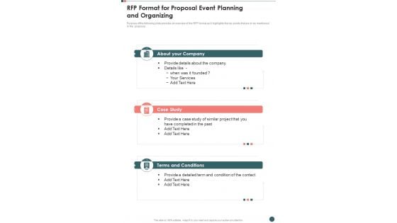 RFP Format For Proposal Event Planning And Organizing One Pager Sample Example Document RFP Format For Proposal Event Planning And Organizing One Pager Sample Example Document