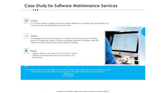 RFP Software Maintenance Support Case Study For Software Maintenance Services Download PDF