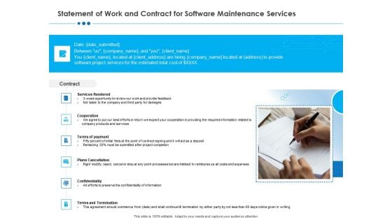 RFP Software Maintenance Support Statement Of Work And Contract For Software Maintenance Services Background PDF