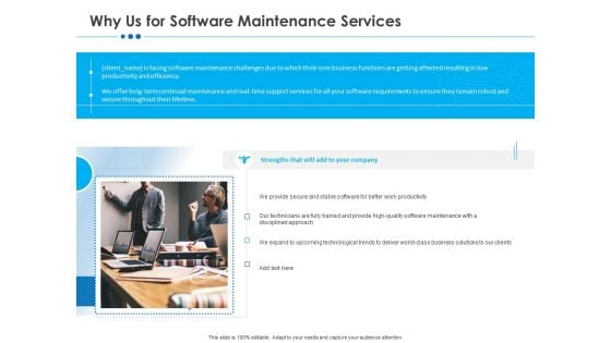 RFP Software Maintenance Support Why Us For Software Maintenance Services Introduction PDF